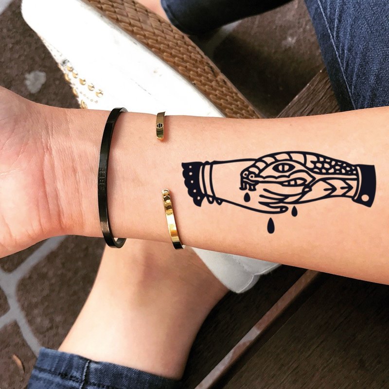 Trust No One Temporary Fake Tattoo Sticker (Set of 2) - OhMyTat