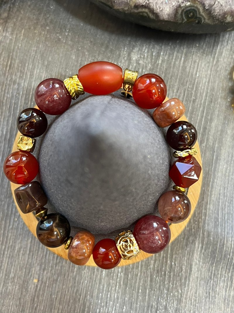 客製化水晶礦石手鏈  心之火  熱情與生命力水晶手鍊 - 手鍊/手環 - 水晶