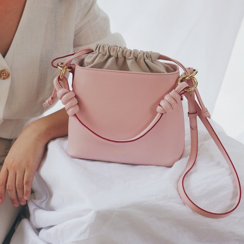 Jaychewin Fuji Bucket Bag / 櫻花粉色 Sakura Pink - 側背包/斜背包 - 真皮 粉紅色