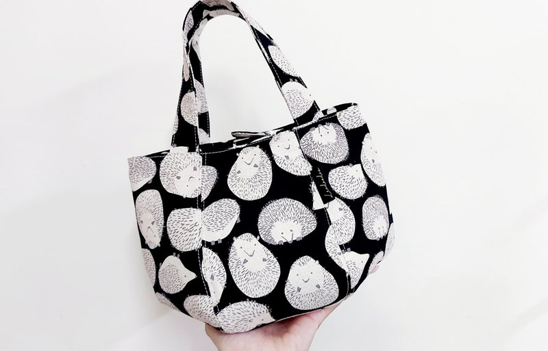 可愛刺蝟【南瓜包】南瓜手提包-手提袋-外出包-日本布-禮物 - 手提包/手提袋 - 棉.麻