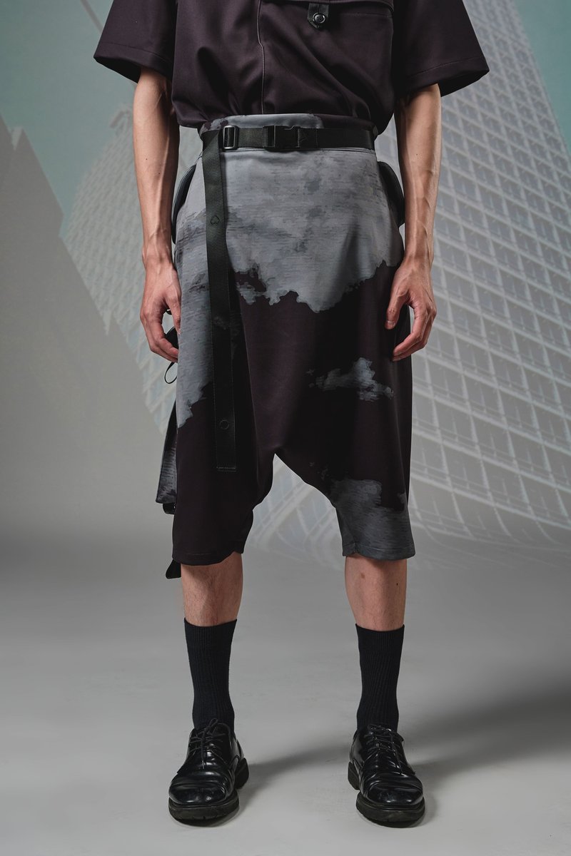 21SS INF 多口袋低襠縮口短褲 - 女長褲 - 聚酯纖維 黑色