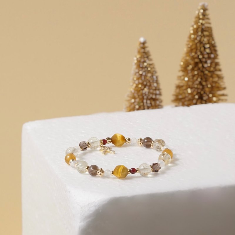 【聖誕款】暖心薑糖 | 碧璽/利比亞/茶晶/虎眼石/石榴石 | 能量水 - 手鍊/手環 - 寶石 橘色