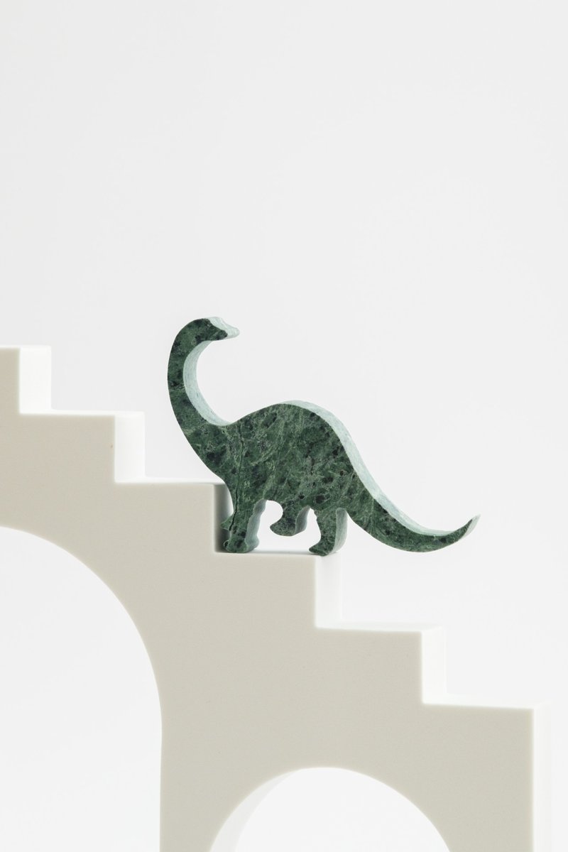 Gift recommended marble little dinosaur (green)