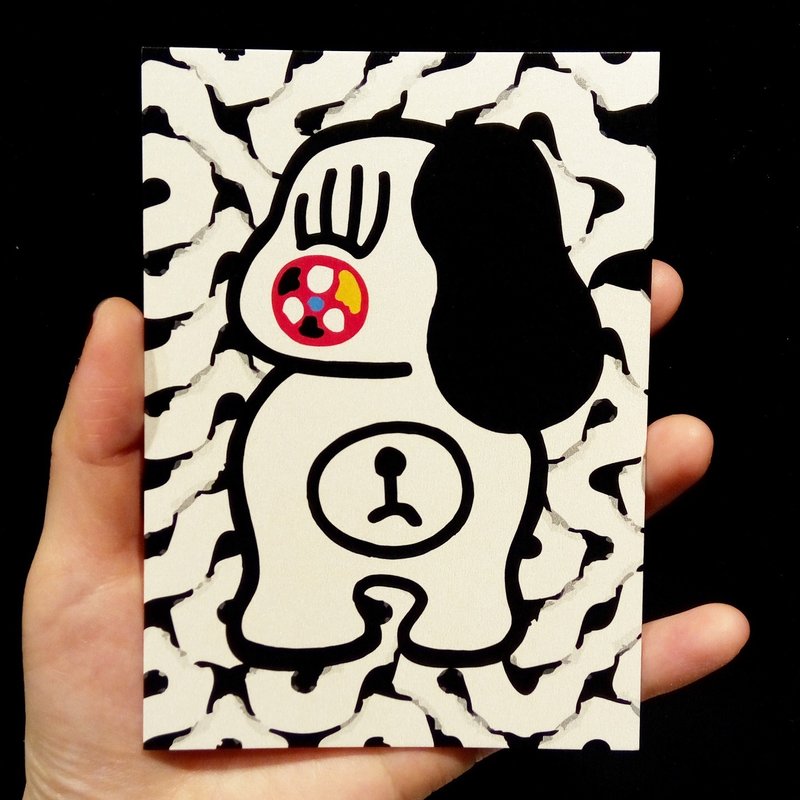 One-eyed dog (A3-size poster) Birthday Card postcard Picture card Card Universal card poster Poster Modern lover Cute Cute Taiwan bizarre