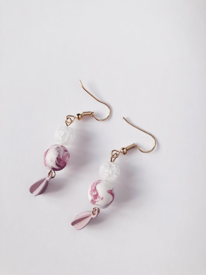 Pink ink ice earrings