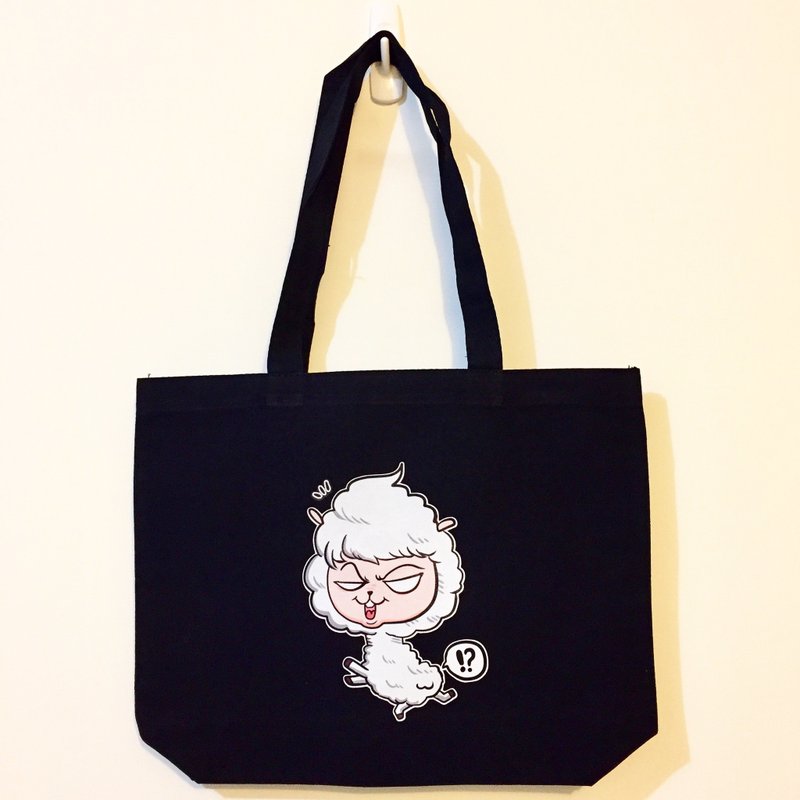 Mud horse farting black canvas bag
