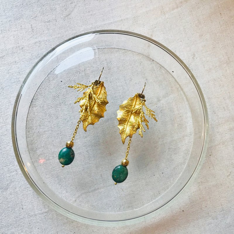 • Spring Rain • New Leaf South Africa Jade Brass Earrings