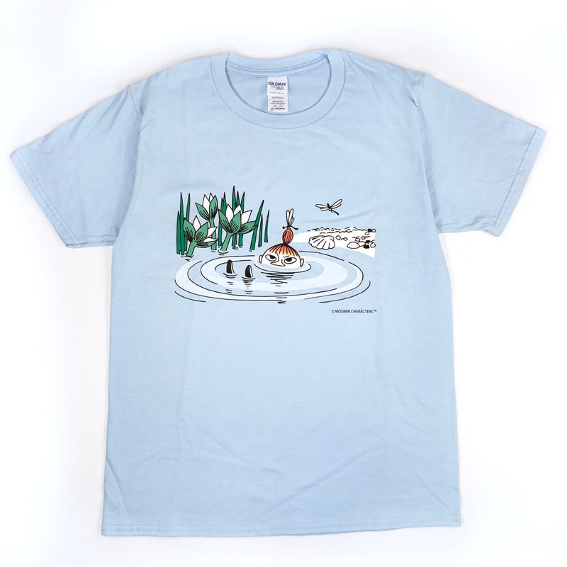 Moomin 噜噜米 authorized - short-sleeved T-shirt (water blue), AE53