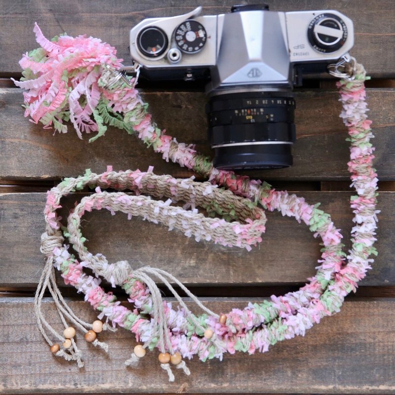 数量限定/ブロッサムヤーンの麻紐ヘンプカメラストラップ/ベルト - 相機背帶 - 棉.麻 紫色