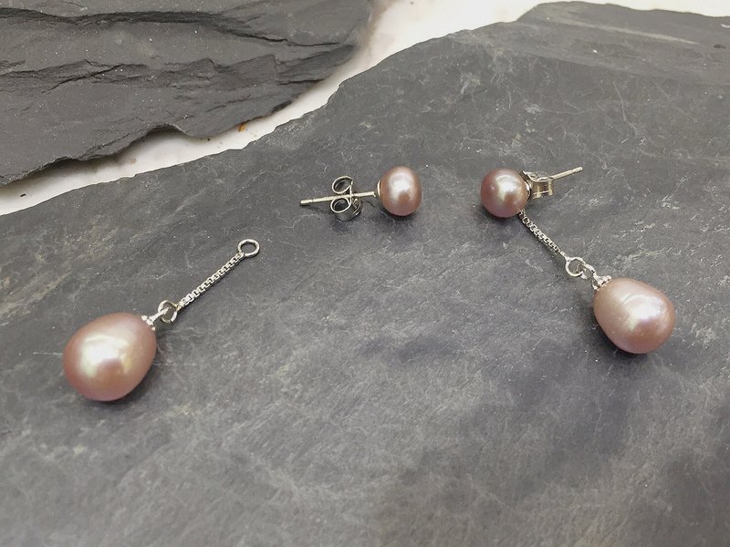 Long pearl earrings