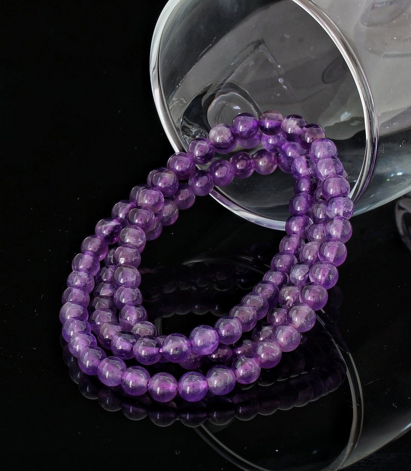 入門級三圈紫晶 5.8mm 手錬 ( 3 wraps Amethyst Bracelet ) - 手鍊/手環 - 水晶