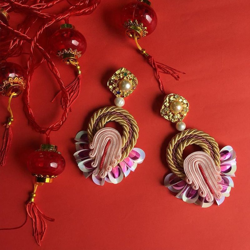 earring : CN boho l red