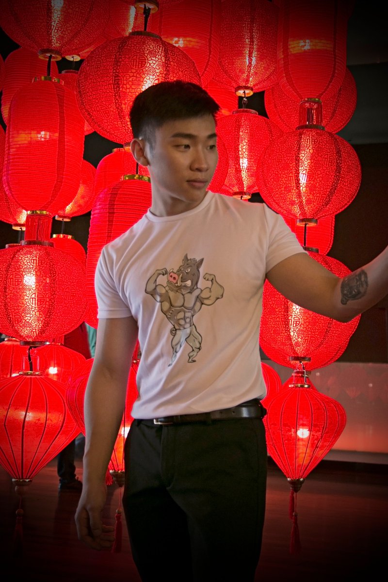 Japanese Boar Microfiber Gym Tee