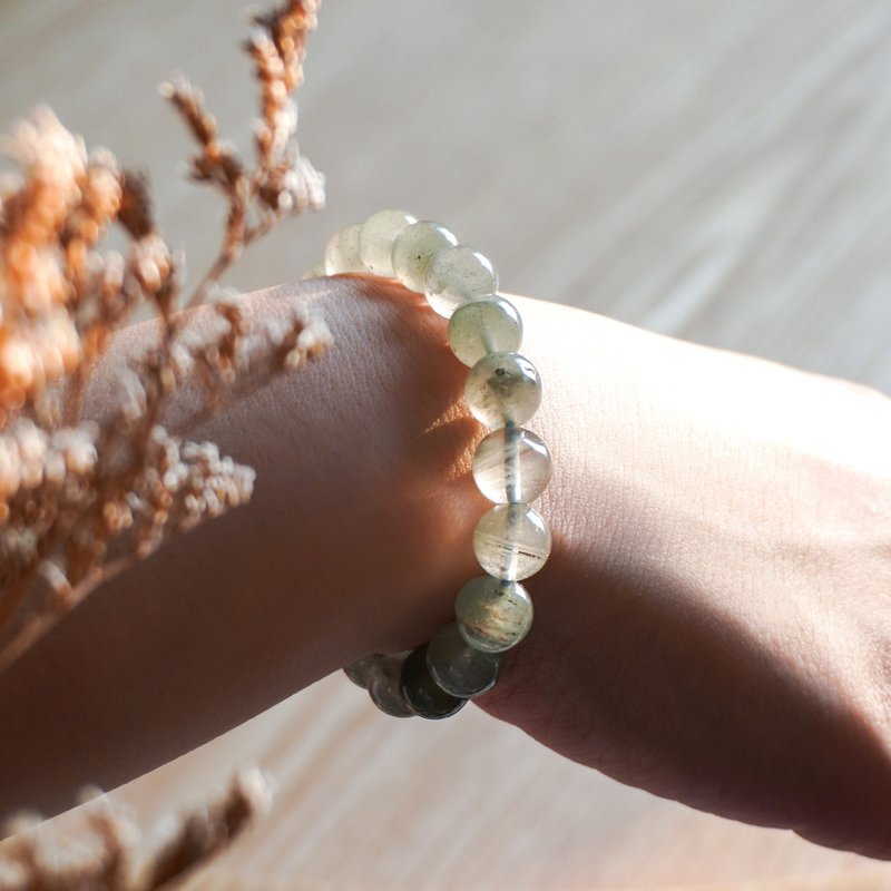 罕見 千層 灰幽靈 辟邪 轉運 水晶 手鏈 - 手鍊/手環 - 水晶 灰色