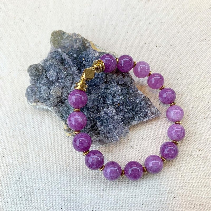 LOOPORIGINAL purple jade brass bracelet