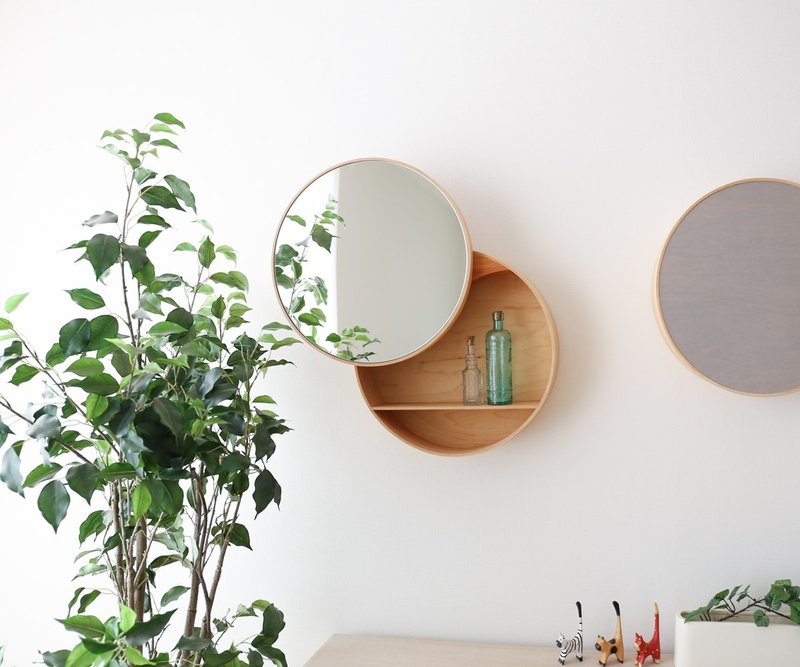 旭川家具 大雪木工 MOON mirror - 居家收納/收納盒/儲物盒 - 木頭