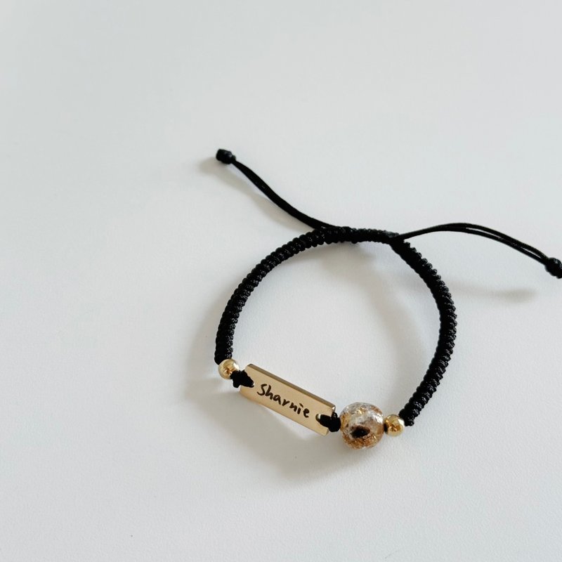 刻字紀念編織胎毛手環 臍帶紀念品 - 嬰兒手鍊/飾品 - 銀