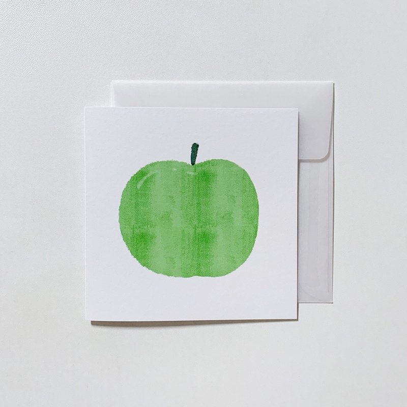 水果迷你卡片 – 蘋果 - 卡片/明信片 - 紙 綠色