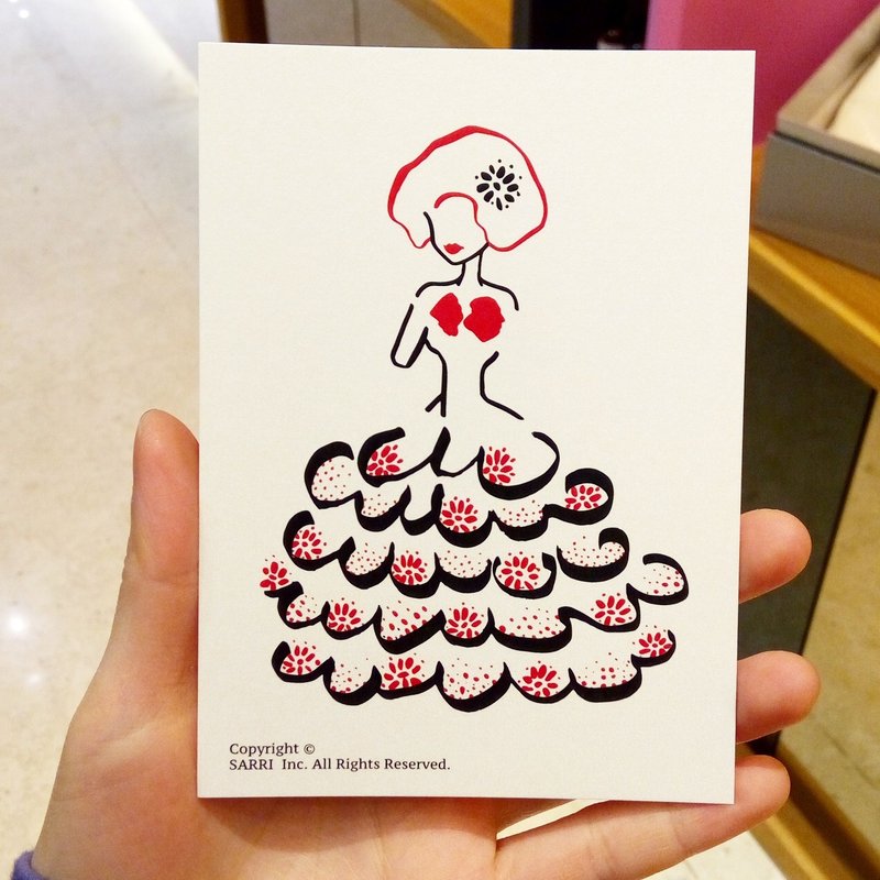 Amphibious princess (can make A3 size poster) birthday card design coloring illustration picture book card universal card art fine modern lover love special interesting weird special weird lovely taiwan yellow fun funny eye-catching tide art sequins flash