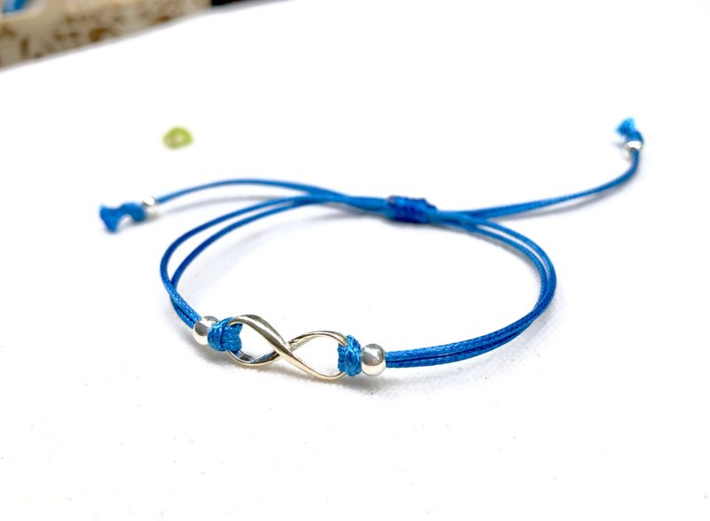【 925 sterling silver】 Infinity Bracelet (むげん sapphire blue)