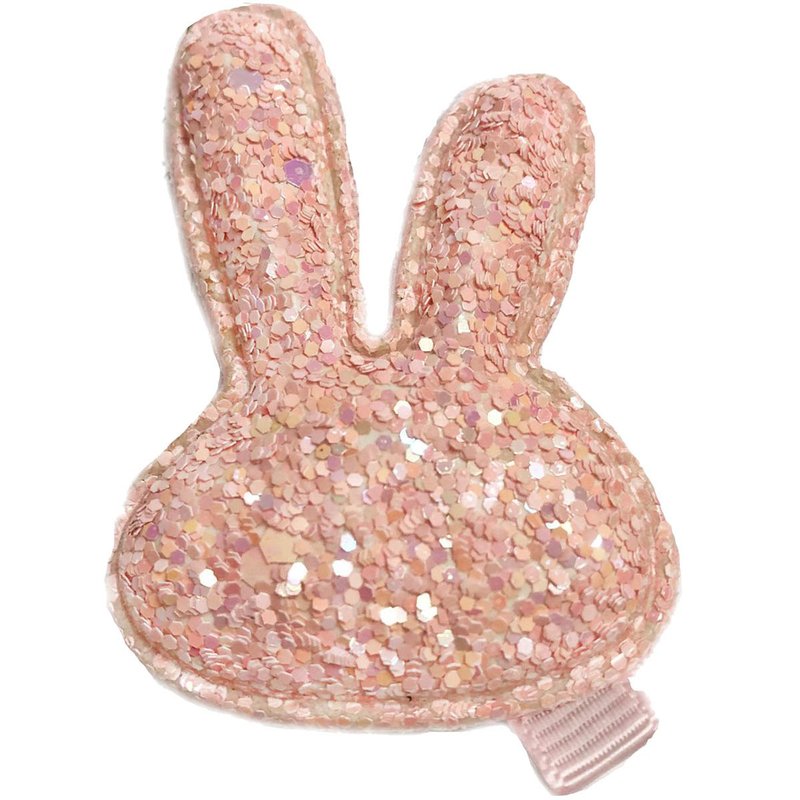 Shiny Bunny Hair Clips All Inclusive Cloth Handmade Hair Accessories Light Pink Peach
