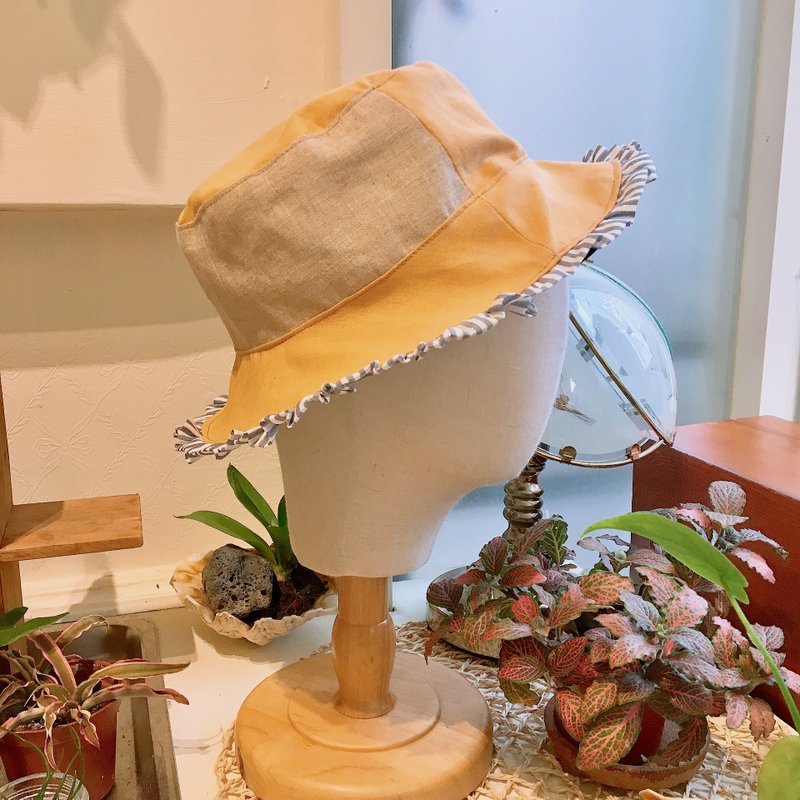 Stitching lace double-sided fisherman hat