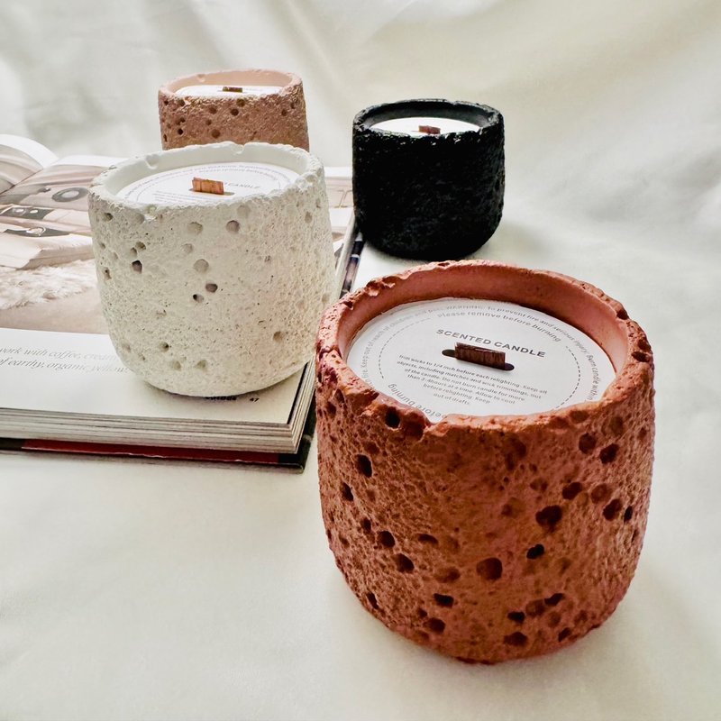 【Rose Tree】流浪星球香氛蠟燭。香氛木芯蠟燭 - 香氛蠟燭/燭台 - 蠟 白色