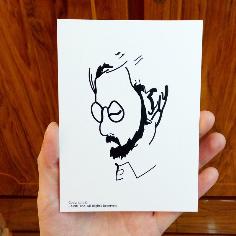 "Pensive" postcard birthday card design coloring illustration card this card universal card art fine modern lover love special fun strange weird cute taiwan yellow fun funny eye-catching tide art sequins flash cool hyun different famous local for