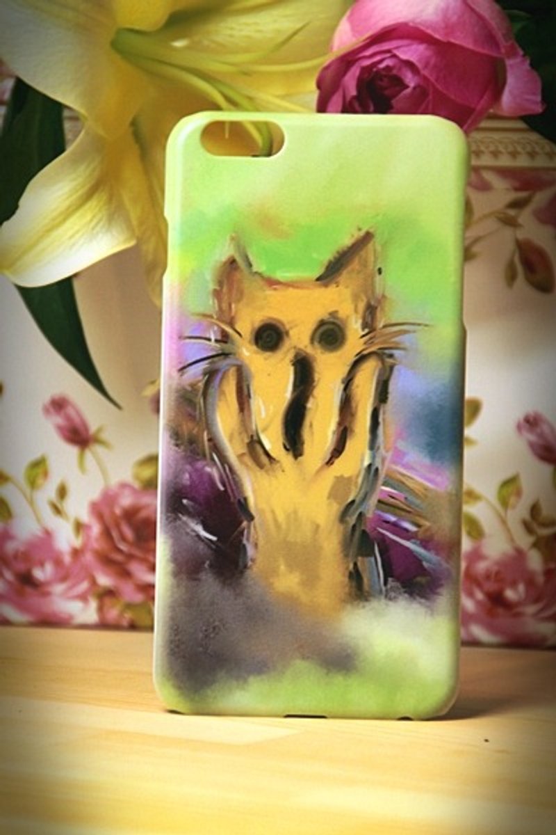 Watercolor cat s008 cat cries David Videos cat iPhone i5.i6s, i6splus / Android Samsung Samsung, HTC, Sony designer handsets shell / protective cover / kitty cat phone shell