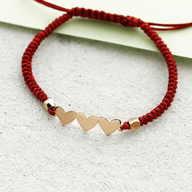 Heart Bracelet in Rose Gold - Handmade Knot