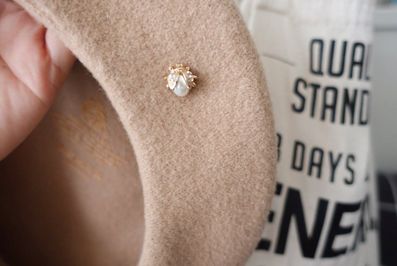Reserved for Laura: Ladybug Pin + Michal Golan Earrings