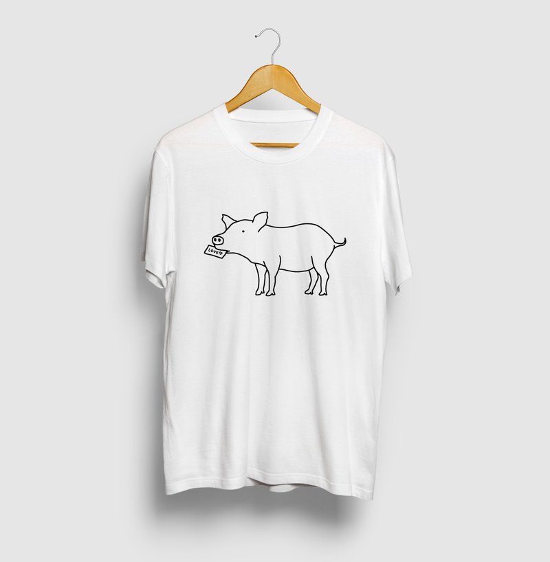 Piglet Love Letter Pig Animal Illustration T-shirt