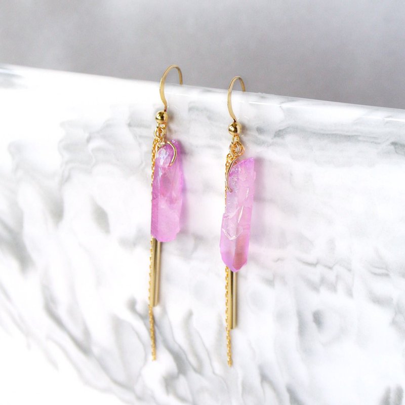 Simple system. Tassel Symphony Amethyst Earrings