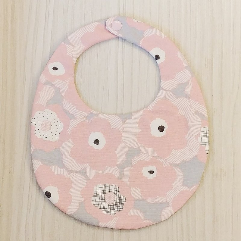 Pink flowers double-sided hand-made bibs / Miyuki gifts birthday gifts Christmas gifts
