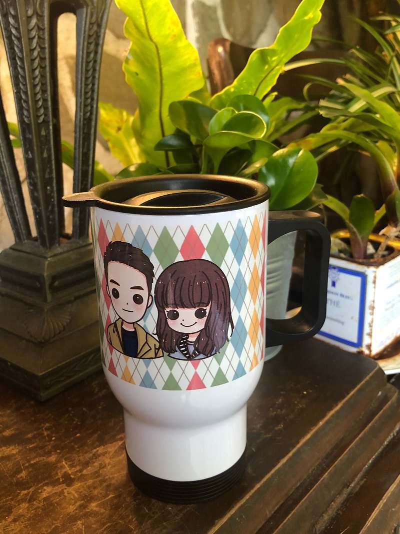 客製化Q版保溫瓶 【車用保溫杯】專屬手繪訂製 似顏繪 手繪禮物