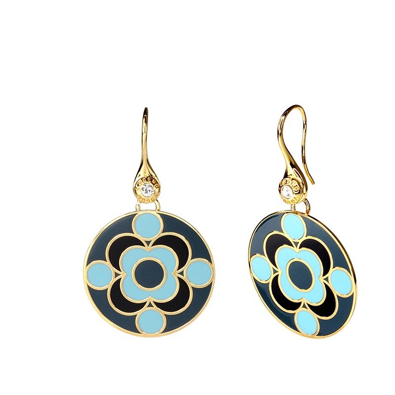 Quantum James Franck Cloisonne Earrings (gold) -18,109,151,110