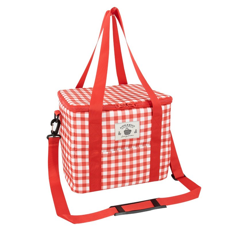 10L 防潑水保溫袋 保冷袋 紅格款 台灣手工製造 - 露營用品 - 聚酯纖維