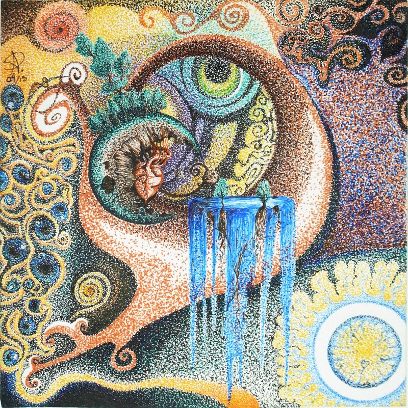 Tree,Heart, and waterfall<Print>