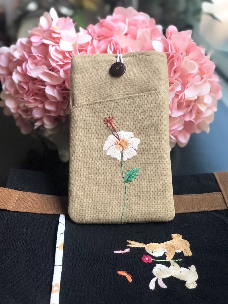 Phone sleeve,embroidered phone sleeve,phone case,phone bag - 其他 - 棉.麻