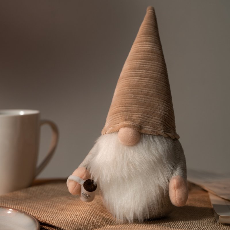 咖啡地精 Coffee Gnome Decor|擺飾|禮物|24小時出貨 - 擺飾/家飾品 - 棉.麻 卡其色