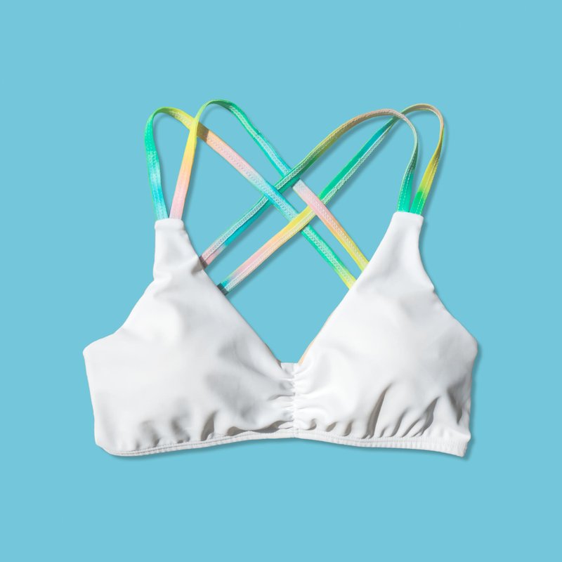 Pastel Rainbow Strappy bras white