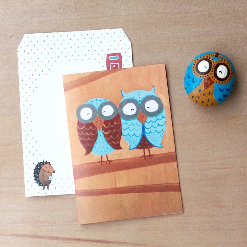 Universal card 情侣 couple owl