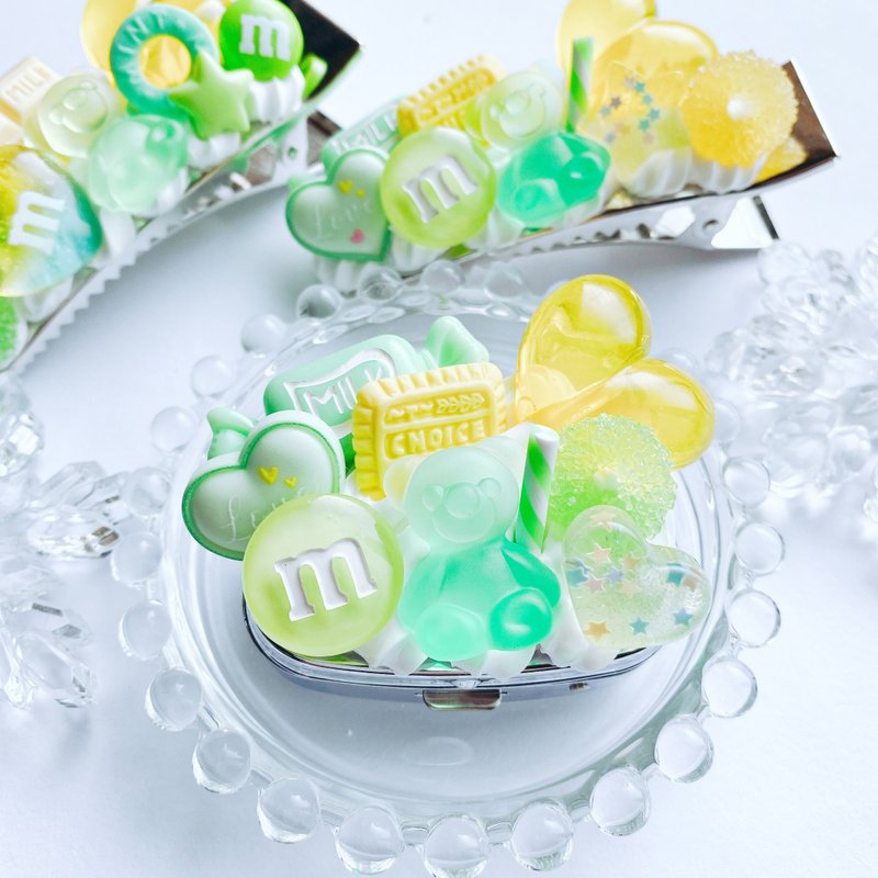 Pill case,case,lemonade,candy,fake sweets,sweetsdeco,kawaii,お菓子のピルケース - 居家收納/收納盒/儲物盒 - 黏土 綠色