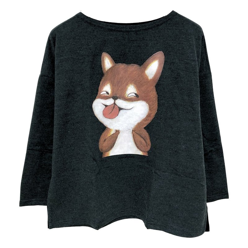 emmaAparty illustrator T: love Shiba Inu (winter short version limited edition two colors)