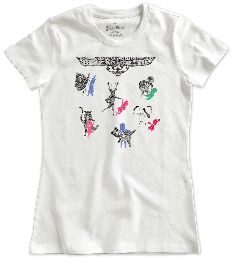 Classic white short-sleeved T-shirt_Shall we dance_ (Female M out of stock)