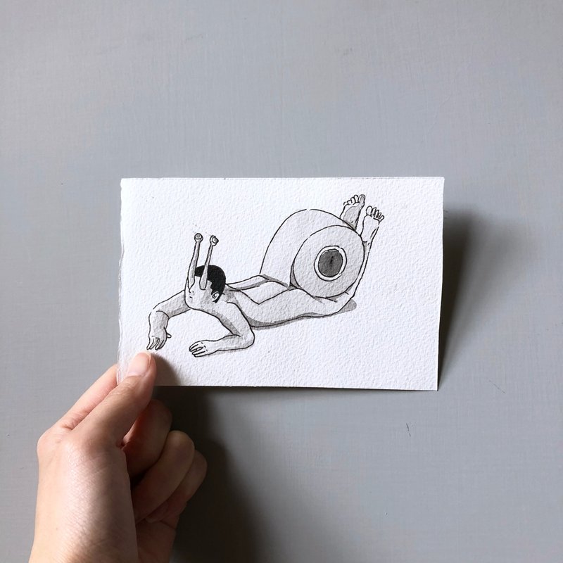 厚顏男孩手繪原畫-人物系列-膠布。 掛畫/插畫藝術/限量原作