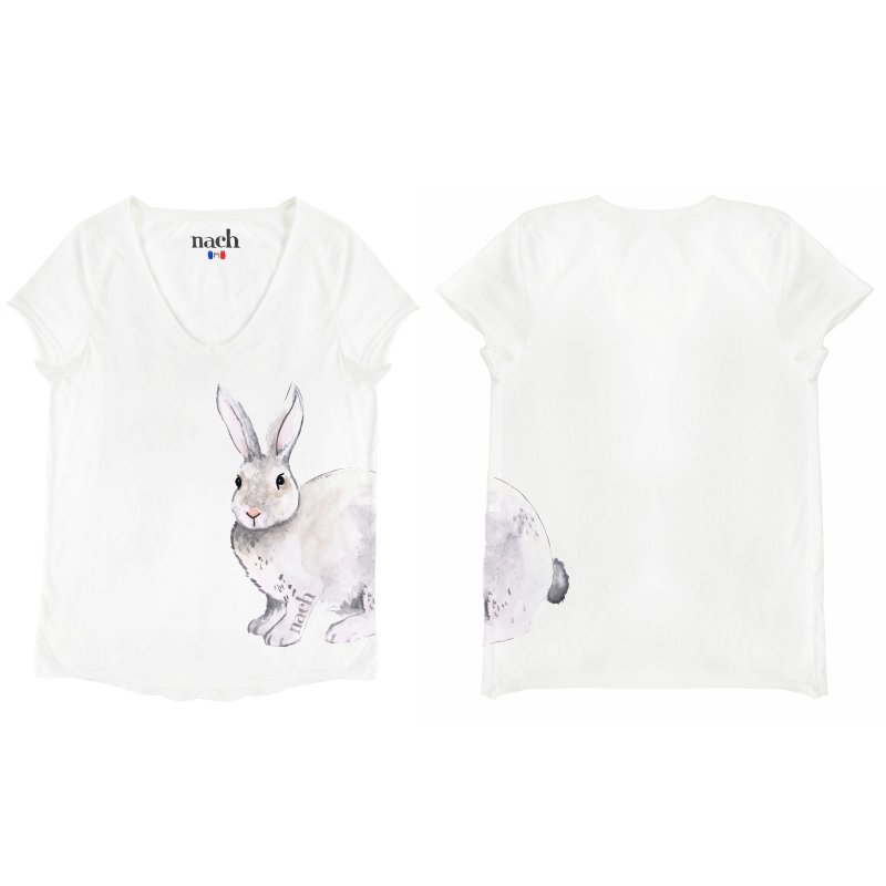 Gray Rabbit Tee Shirt Gray rabbit