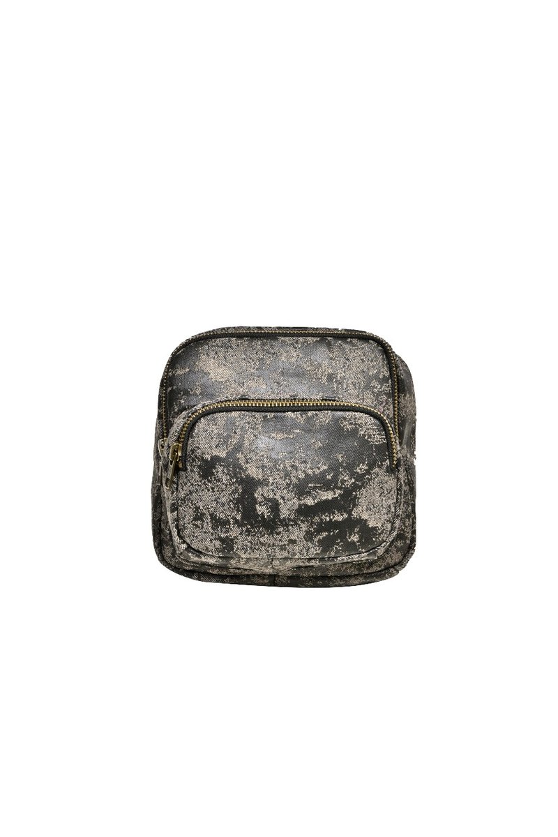 Ice cracked print handbag