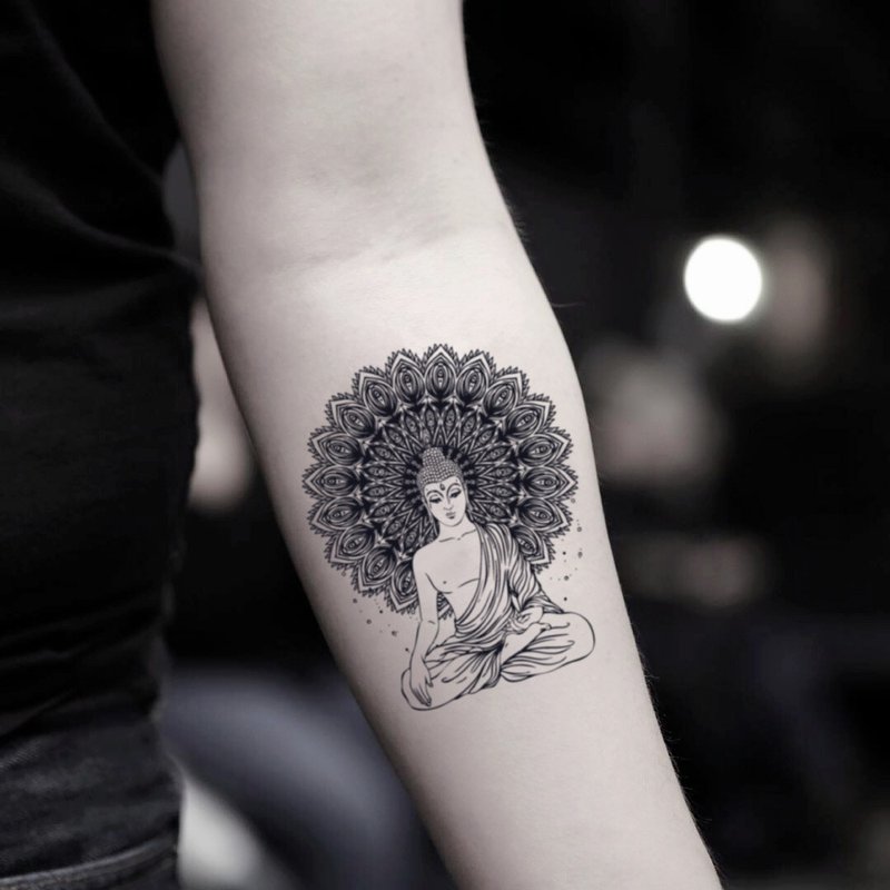 Buddha Temporary Fake Tattoo Sticker (Set of 2) - OhMyTat