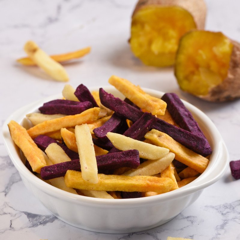 Three-color sweet potato crisps